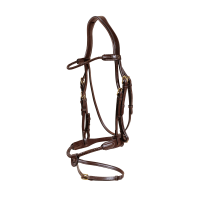 Bridon muserolle combinée tréssé rond Dy'on Marron Bridon muserolle combinée tréssé rond Dy'on Marron