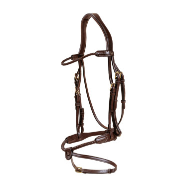 Gevlochten gecombineerde neusriem rond Dy'on Bruin Gevlochten gecombineerde neusriem rond Dy'on Bruin