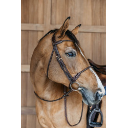 Bridon muserolle combinée tréssé rond Dy'on Marron