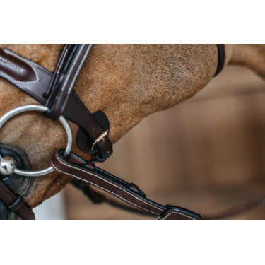 Bridon muserolle combinée tréssé rond Dy'on Marron