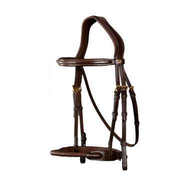 Bridon Muserolle Corde Recouverte de Cuir D Collection by Dy'on Brun