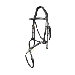 Bridon Muserolle Croisée D Collection by Dy'on Noir Bridon Muserolle Croisée D Collection by Dy'on Noir