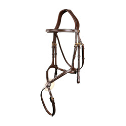 Bridon Muserolle Croisée D Collection by Dy'on Brun Marron Bridon Muserolle Croisée D Collection by Dy'on Brun Marron