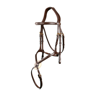 Bridon Muserolle Croisée D Collection by Dy'on Brun Marron Bridon Muserolle Croisée D Collection by Dy'on Brun Marron