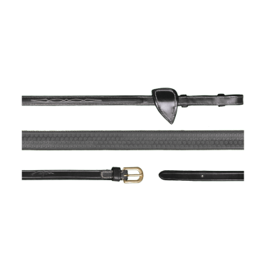 Rubberen Teugels 5/8 D Collectie van Dy'on Zwart Rubberen Teugels 5/8 D Collectie van Dy'on Zwart