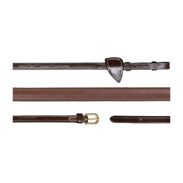 Rênes Caoutchouc 5/8 D Collection by Dy'on Brun Marron