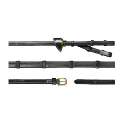 Rênes A Alliances Caoutchouc 1/2 Avec 7 Arretoirs D Collection by Dy'on Noir Rênes A Alliances Caoutchouc 1/2 Avec 7 Arretoirs D Collection by Dy'on Noir