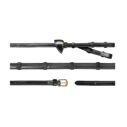 Rênes A Alliances Caoutchouc 1/2 Avec 7 Arretoirs D Collection by Dy'on Noir Rênes A Alliances Caoutchouc 1/2 Avec 7 Arretoirs D Collection by Dy'on Noir