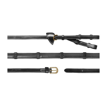 Rênes A Alliances Caoutchouc 1/2 Avec 7 Arretoirs D Collection by Dy'on Noir Rênes A Alliances Caoutchouc 1/2 Avec 7 Arretoirs D Collection by Dy'on Noir