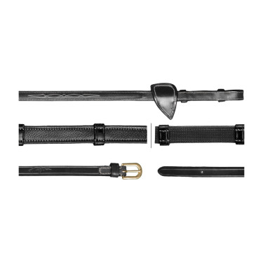 Rênes Hunter 5/8 Avec 7 Arretoirs D Collection by Dy'on Noir