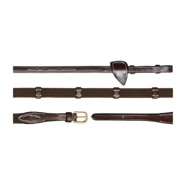 Rênes Tissu 5/8 Avec 9 Arretoirs D Collection by Dy'on Brun Marron