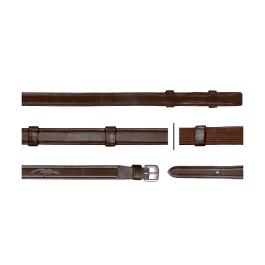 Rênes Hunter Grip Avec 7 Arretoirs 5/8 (Sans Stopper) Dy'on Brun