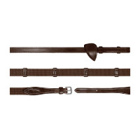 Rênes Tissu 5/8 Avec 9 Arretoirs New English Collection by Dy'on Brun Marron Rênes Tissu 5/8 Avec 9 Arretoirs New English Collection by Dy'on Brun Marron