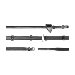 Rênes Hunter 5/8 Avec 7 Arretoirs (Sans Stopper) US Collection by Dy'on Noir Rênes Hunter 5/8 Avec 7 Arretoirs (Sans Stopper) US Collection by Dy'on Noir