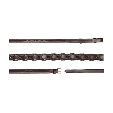 Rênes Tressées 5/8 US Collection by Dy'on Brun Marron