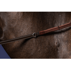 Rênes Howlett Caoutchouc 1/2 Avec 7 Arretoirs Working By Dy'on Brun Marron