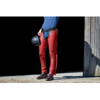 Lange Leren Chaps Dy'on Rood Lange Leren Chaps Dy'on Rood