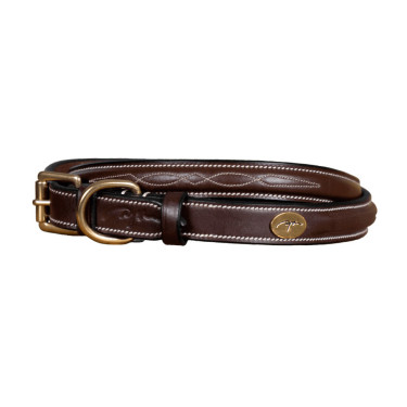 Collier Pour Chien Avec Surpiqure Décorative Dy'on Brun Marron