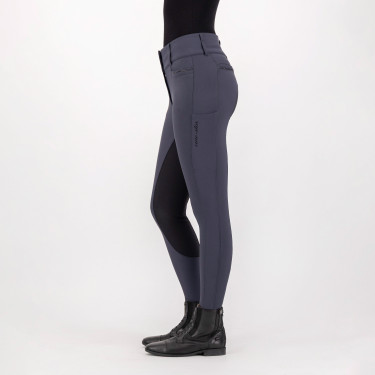 Rijbroek Euro-Star Arielle Highwaist Grip Connect Full Grijze Magneet Grijs