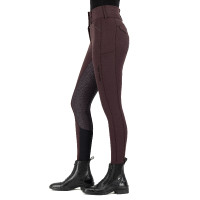 Rijbroek Euro-star Aurelia Diamond FullGrip Zwarte roos Bordeaux Rijbroek Euro-star Aurelia Diamond FullGrip Zwarte roos Bordeaux
