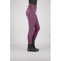 Pantalon d'équitation Euro-star Indigo Glam FullGrip Baie noire Bordeaux