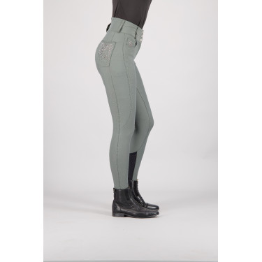 Pantalon d'équitation Euro-star Indigo Glam FullGrip Gris roulette