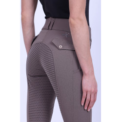 Pantalon d'équitation HV Polo Nadine FullGrip Taupe Foncé Marron