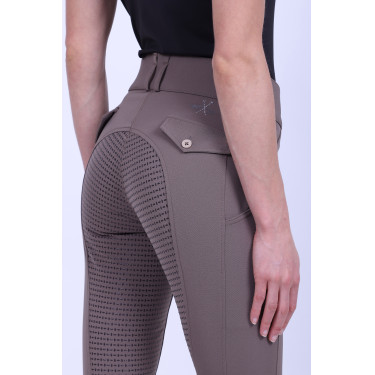 Pantalon d'équitation HV Polo Nadine FullGrip Taupe Foncé Marron