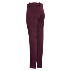 KIDS Pantalon d'équitation Easy Rider Joy Winter FullGrip Rose noire Bordeaux