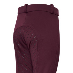 KIDS Pantalon d'équitation Easy Rider Joy Winter FullGrip Rose noire Bordeaux