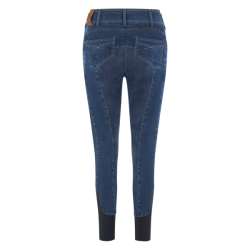 Kingsland KLkayce kniestuk grip damesbroek imitatie jeans Donkerbruin Marineblauw Kingsland KLkayce kniestuk grip damesbroek imitatie jeans Donkerbruin Marineblauw