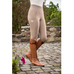 Legging HKM Lavender Bay full seat silicone Taupe Marron Legging HKM Lavender Bay full seat silicone Taupe Marron