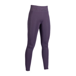 Legging HKM Lavender Bay full seat siliconen Donker lila Violet