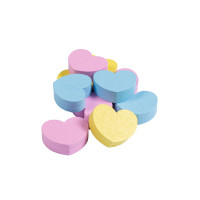 HKM houten snoepjes Hearts Geel / roze / aqua blauw