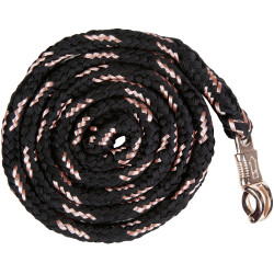 Longe HKM Rosegold avec mousqueton anti-panique Noir / or rose
