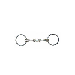 HKM dubbelgebroken bit 16 mm nieuwzilver ringen roestvrij staal
