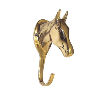 Porte bridon HKM tête de cheval en laiton Porte bridon HKM tête de cheval en laiton