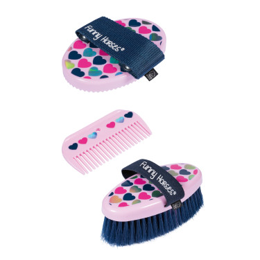 Set de pansage HKM Funny Horses Hearts Rose