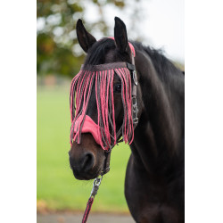 Set de licol HKM mousqueton anti-paniques franges détachables Moka / milky pink Rose Set de licol HKM mousqueton anti-paniques franges détachables Moka / milky pink Rose