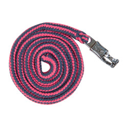 Set de licol HKM mousqueton anti-paniques franges détachables Gris / rose foncé