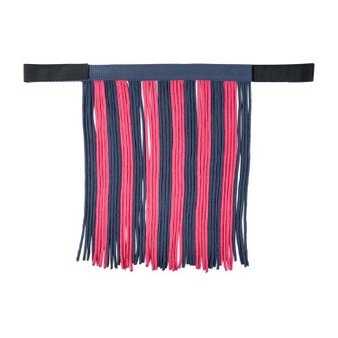Set de licol HKM mousqueton anti-paniques franges détachables Gris / rose foncé