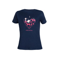Kinder-T-shirt HKM I love horse riding Donkerblauw