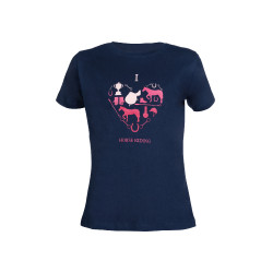 Kinder-T-shirt HKM I love horse riding Donkerblauw