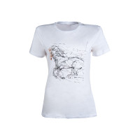 T-shirt HKM Geometrical Paard Wit