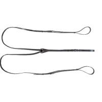 Rênes allemandes HKM avec boucles en inox Noir Rênes allemandes HKM avec boucles en inox Noir