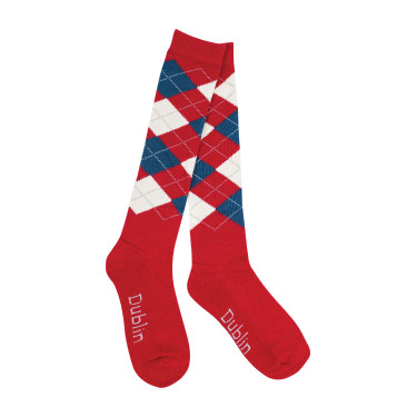 Dublin Argyle Sokken Rood / marineblauw / wit