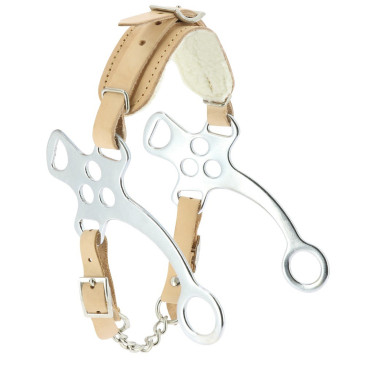 Hackamore verchroomd staal Feeling met schapenvacht gevoerd Hackamore verchroomd staal Feeling met schapenvacht gevoerd
