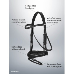 LeMieux Arika dressuur hoofdstel Bruin / zilver