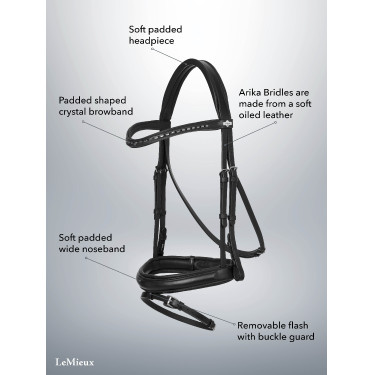 LeMieux Arika dressuur hoofdstel Bruin / zilver