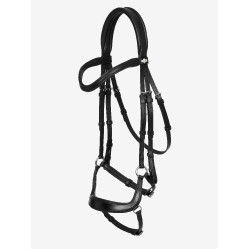 Bridon LeMieux Arika Duitse neusriem Zwart / zilver